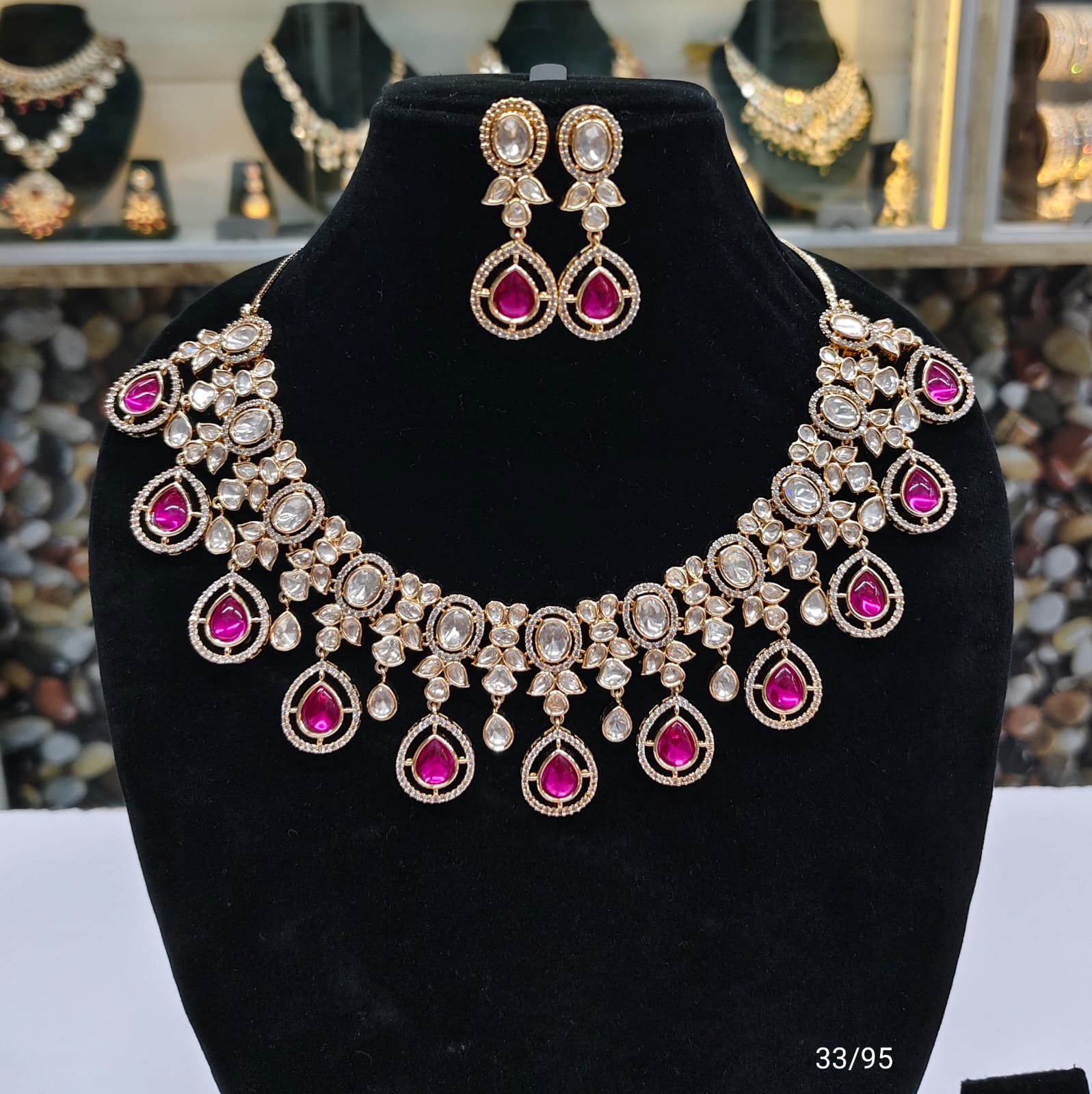 Designer Teardrop kundan Necklace Set